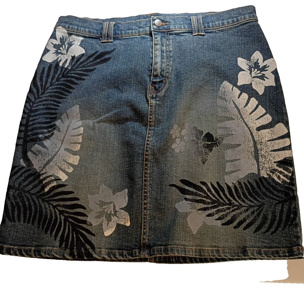 Venezia Batik Tropical Jean Skirt size 14